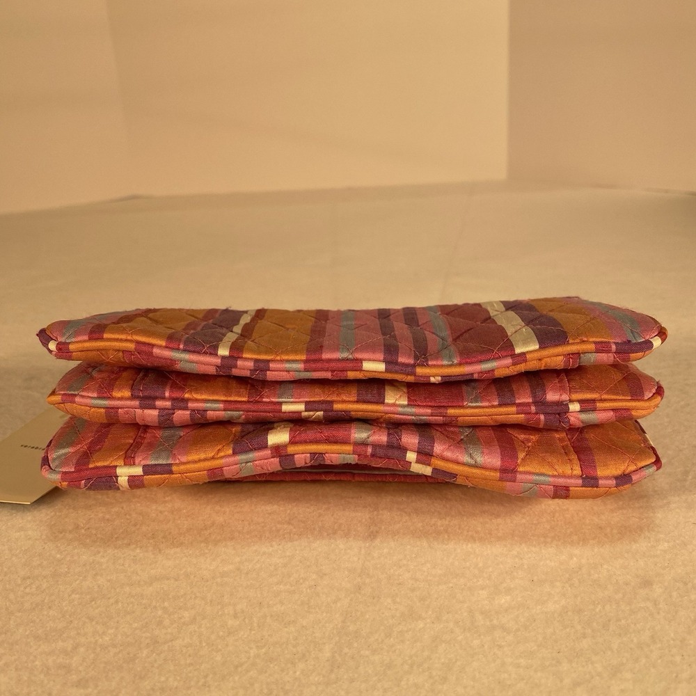 Vera Bradley Silk Collection Shoulder Bag NWT Quilted Stripe Multi Clutch Purse - Picture 2 of 9